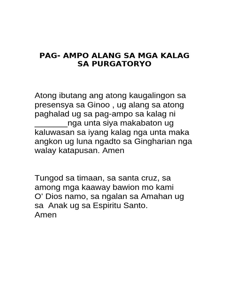 Nobena Sa Kalag Sa Purgatoryp | PDF