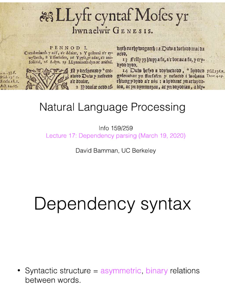 17 Dependency Parsing | PDF