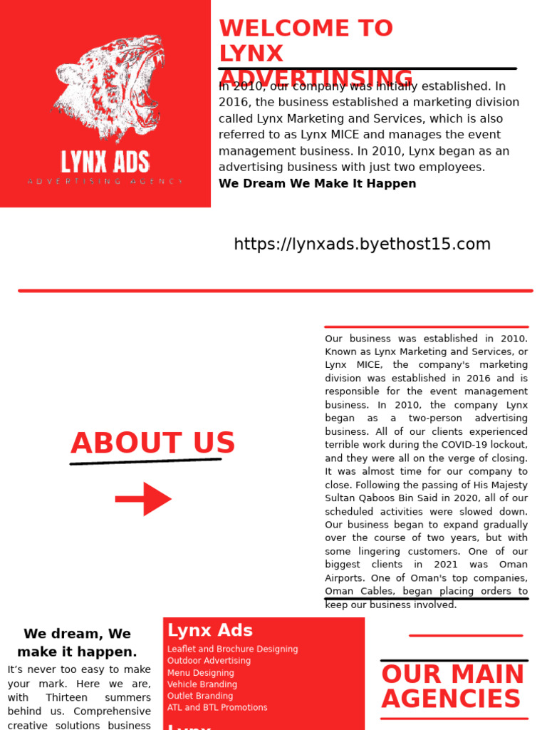 Welcome To Lynx Ads | PDF | Marketing | Promotion And Marketing ...