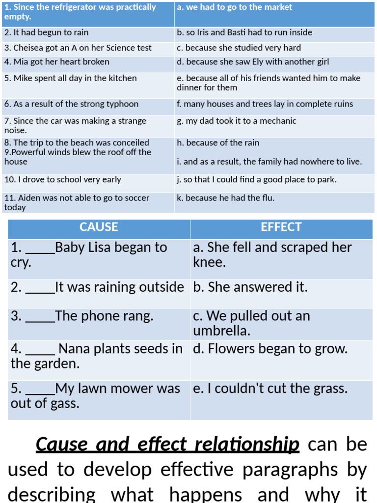Cause and Effect Relationships Explained | PDF