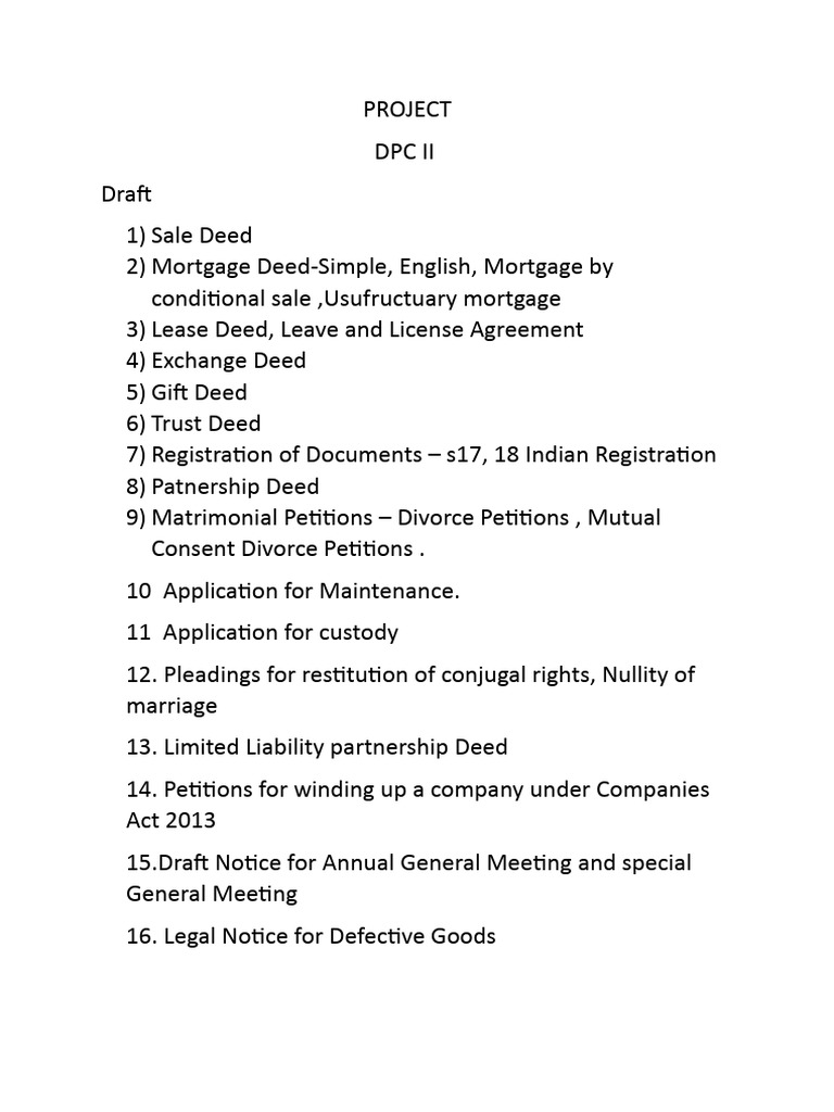 DPC II Legal Document Drafts | PDF