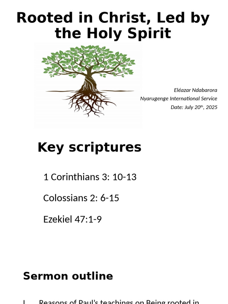 Rooted in Christ: Embracing the Spirit | PDF | Jesus | Paul The Apostle