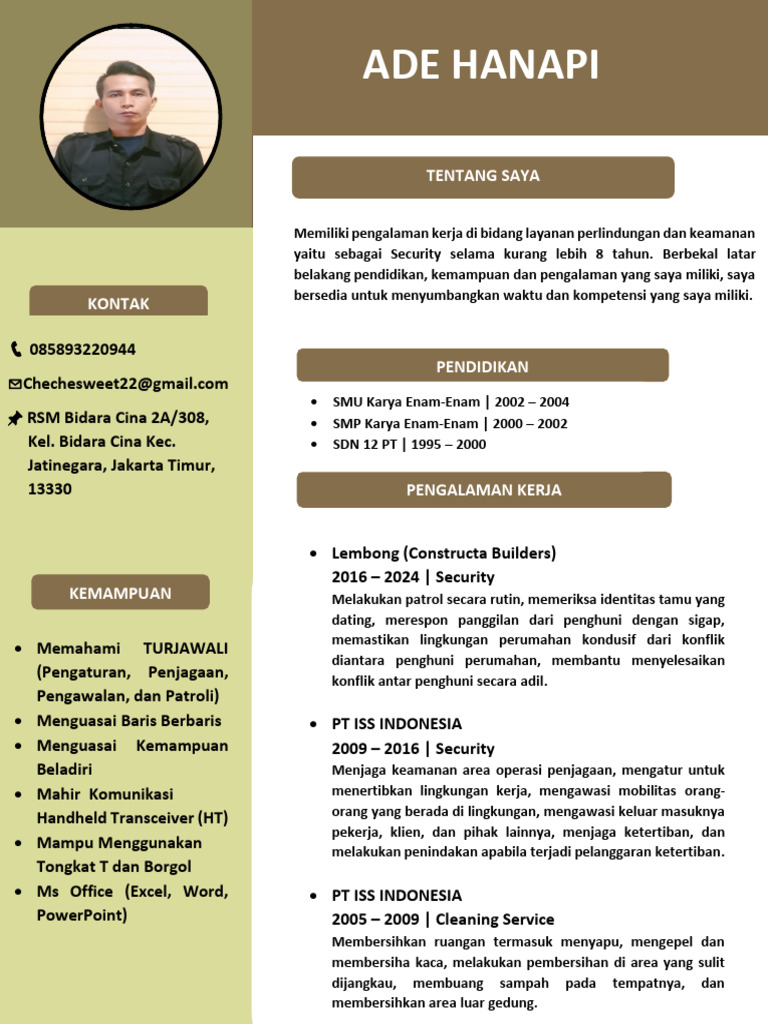 CV Ade Hanapi | PDF