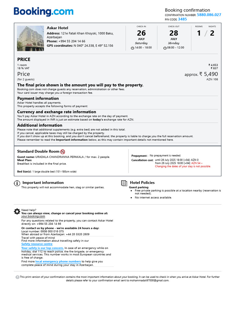 Confirmation | PDF | Payments | Fee
