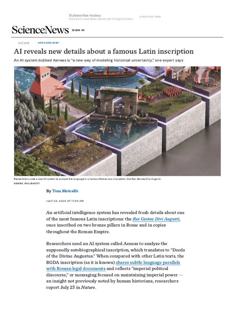 AI Reveals New Details About A Famous Latin Inscription | PDF ...