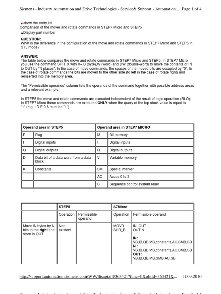 Comparison of The Mover and Rotate Commands in STEP7 Micro and STEP5 ...