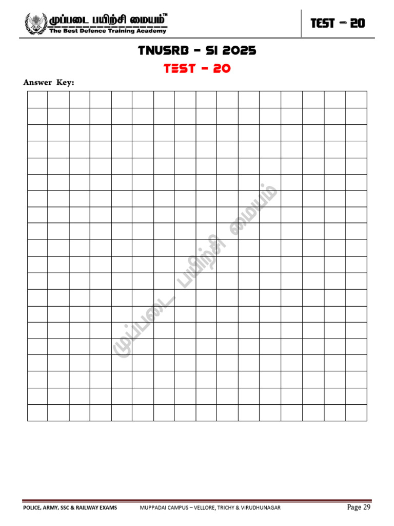 Si Test - 20 (Final) Ans Key | PDF