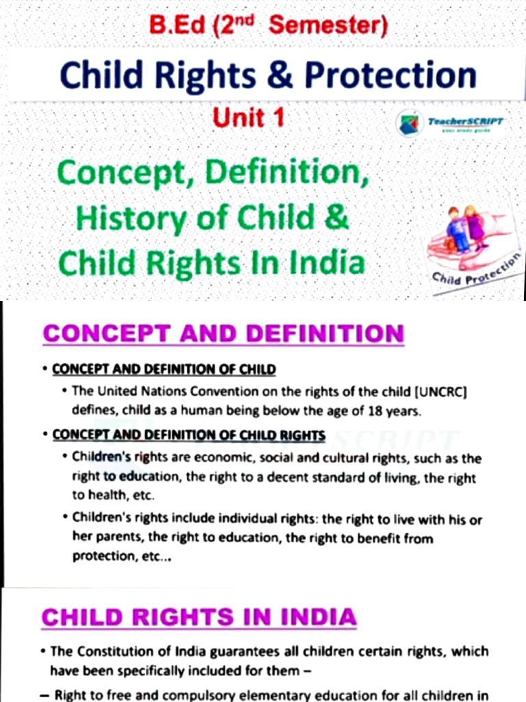 Child Rights Unit 1 | PDF