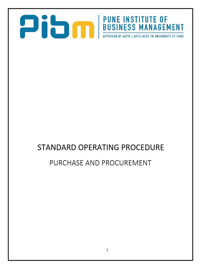 Procurement Standard Operating Procedure | PDF | Scrap | Procurement