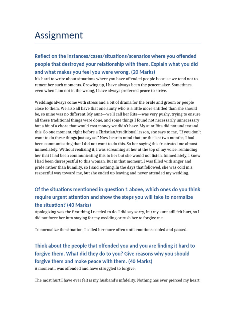 Corrected Assignment Therapy | PDF | Forgiveness