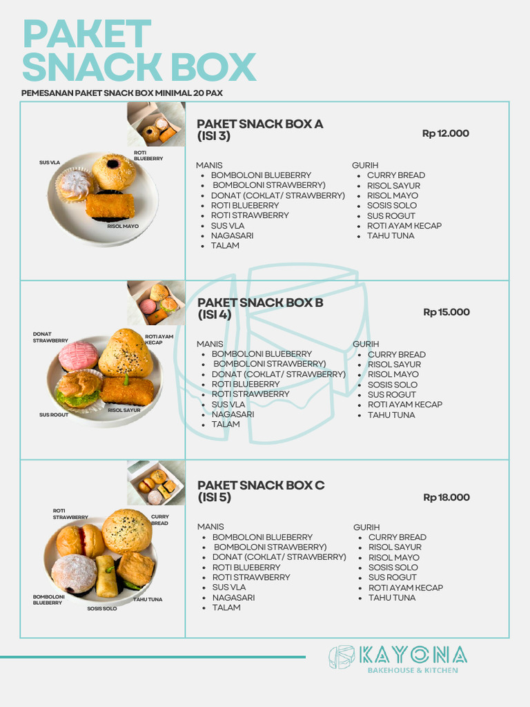SNACK BOX | PDF | Desserts | European Cuisine