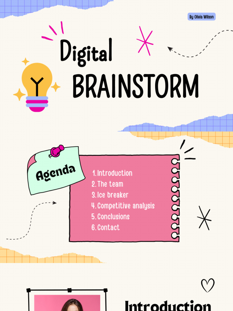 Blue and Yellow Playful Doodle Digital Brainstorm Presentation | PDF