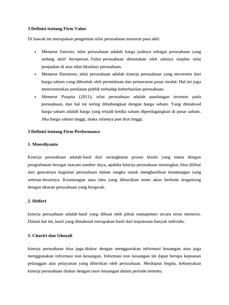 Firm Value Dan Firm Performance | PDF
