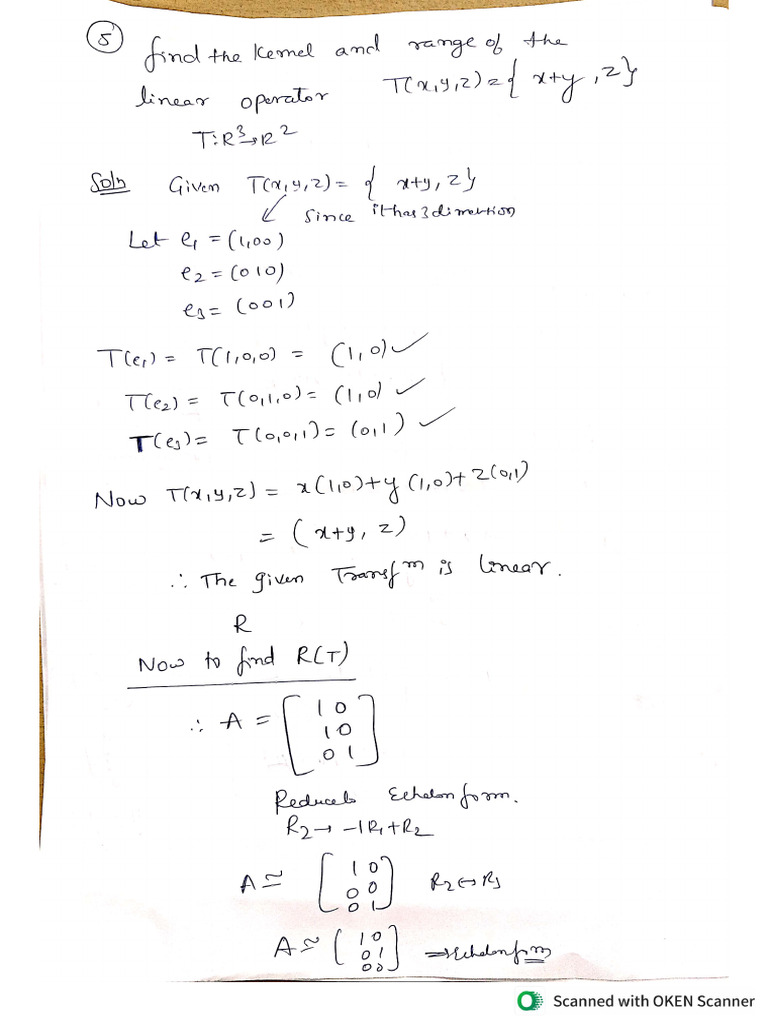 Problems On Kernel, Range and Subspaces ..... | PDF