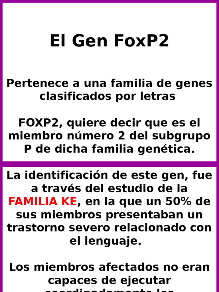 El Gen FoxP2 y su Relación con el Lenguaje | PDF