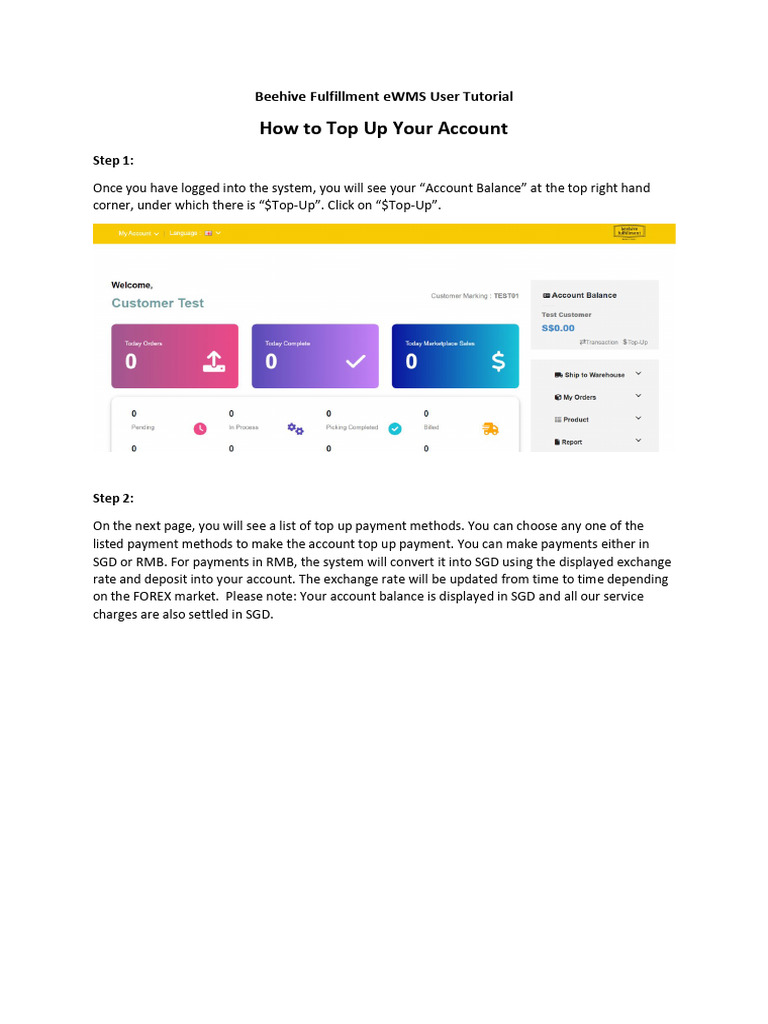 How To Top Up Your Account | PDF