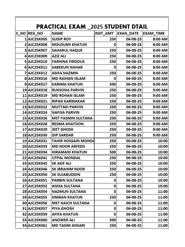 2025 Student Practical Exam | PDF