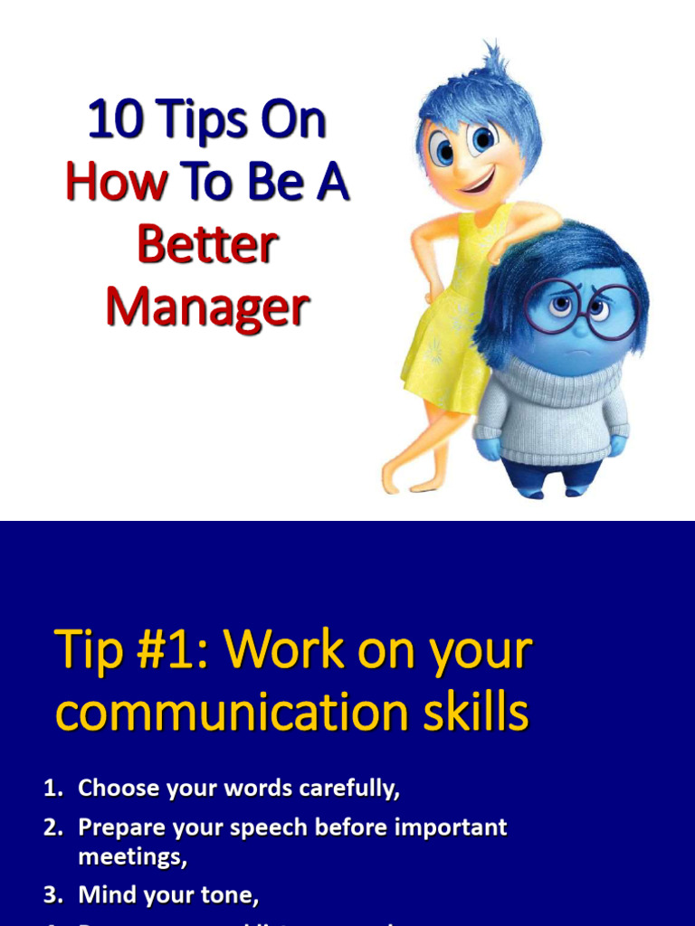 10 Tips On How To Be A Good Manager | PDF