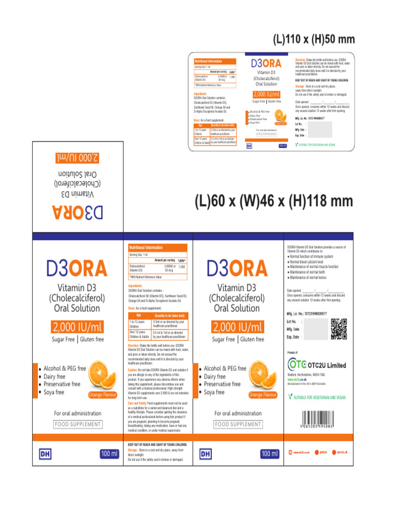 D3ORA Vitamin D3 Oral Solution 2000 IU | PDF | Nutrition | Diet & Nutrition