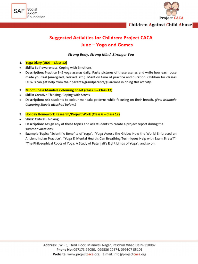 Project CACA Activities June2025 | PDF