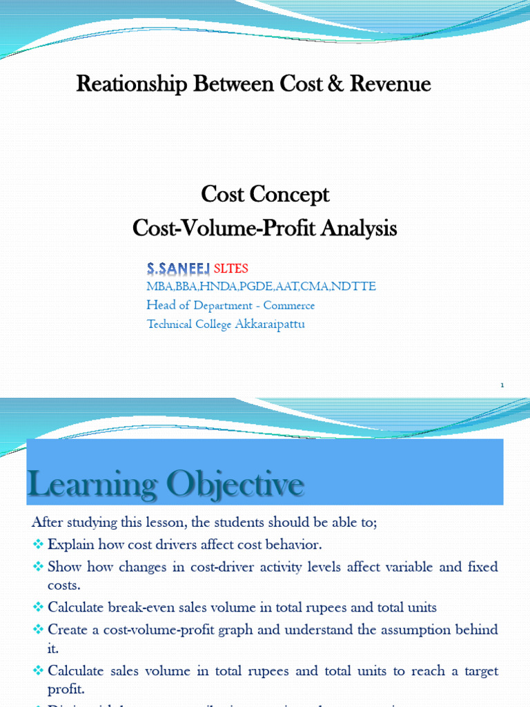Cost-Volume-Profit Analysis Overview | PDF | Business Economics ...