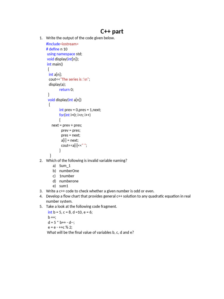 C++ Code Exercises and Concepts | PDF