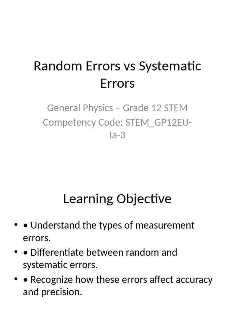 Impact of Errors on Accuracy and Precision | PDF
