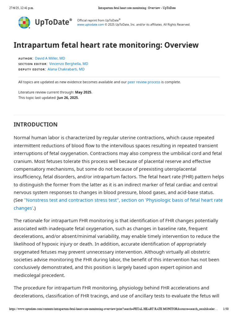 Intrapartum Fetal Heart Rate Monitoring | PDF | Childbirth | Heart Rate