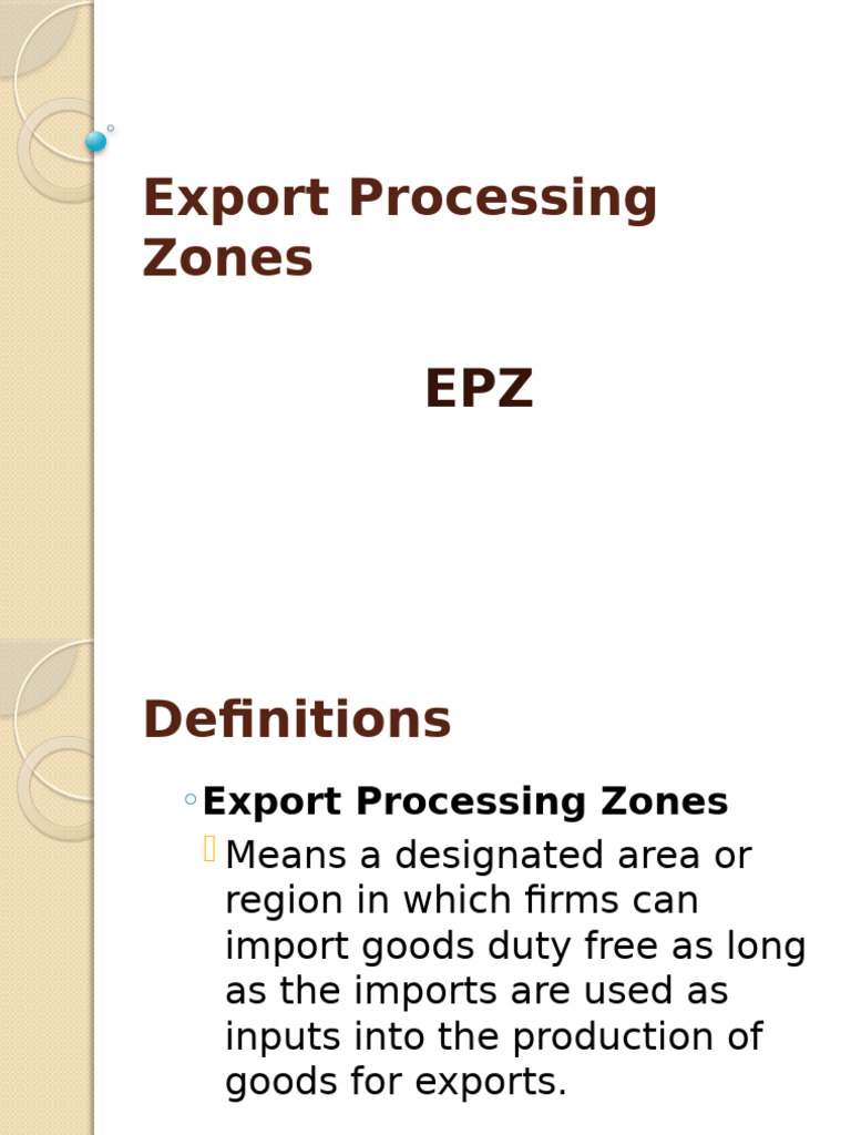 Understanding Export Processing Zones | PDF | License | Customs