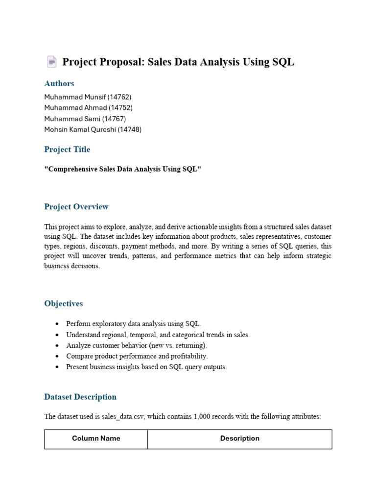 ADBMS Project Proposal | PDF | Sales | Data Analysis