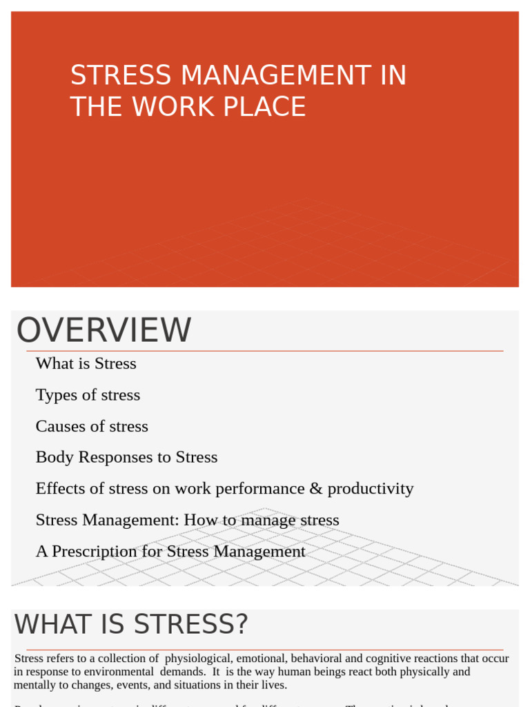 Effective Workplace Stress Management | PDF | Stress (Biology ...