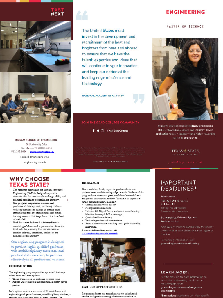 Texas State Engineering Graduate Program | PDF | Engineering