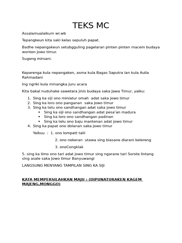 Teks MC | PDF