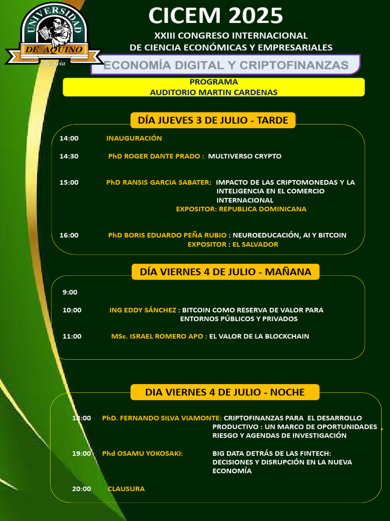 CICEM 2025: Economía Digital y Criptofinanzas | PDF