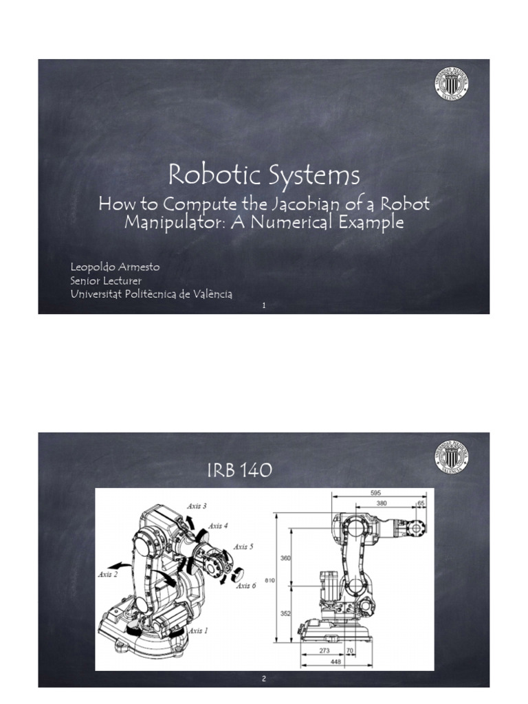Jacobian Calculation for IRB 140 | PDF | Matrix Theory | Mathematical ...