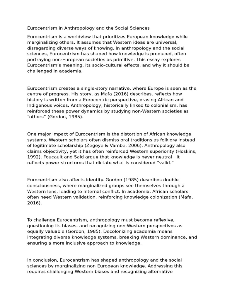 Challenging Eurocentrism in Academia | PDF