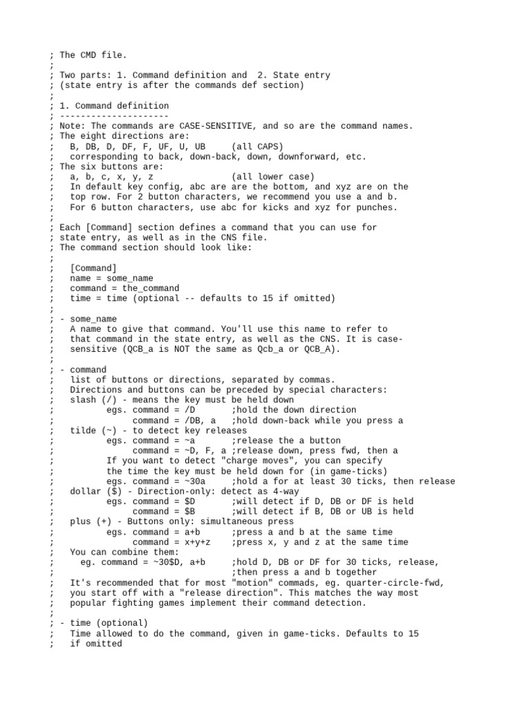 Mugen Minotaur Command List | PDF | Text | Orthography
