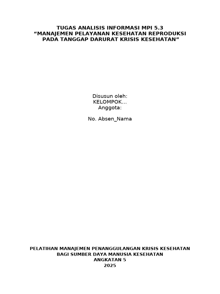 Kelompok 1 - Form PENUGASAN MPI 5.3 YanKESPRO | PDF