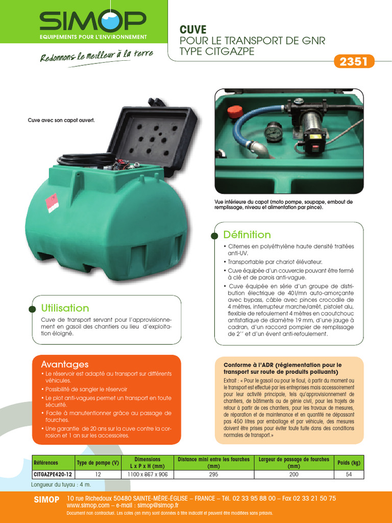 Cuve de Transport GNR SIMOP CITGAZPE | PDF | Transport