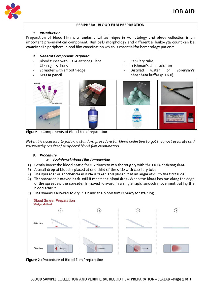 Blood Sample Collection & Film Prep Guide | PDF | Clinical Medicine | Blood