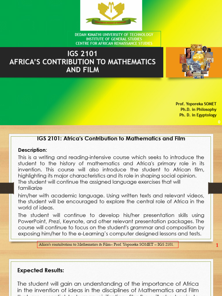 Africa's Role in Math and Film Studies | PDF | Mathematics | Liberal ...