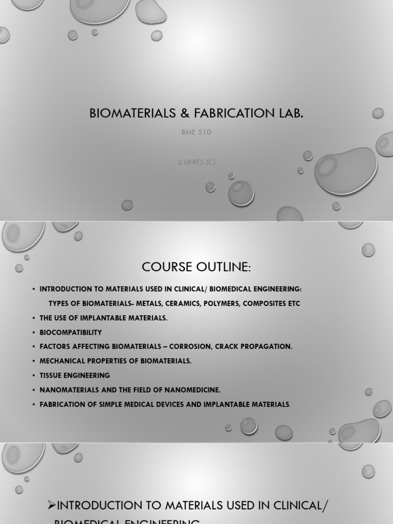 Classification of Biomaterials Overview | PDF | Biomaterial | Polymers