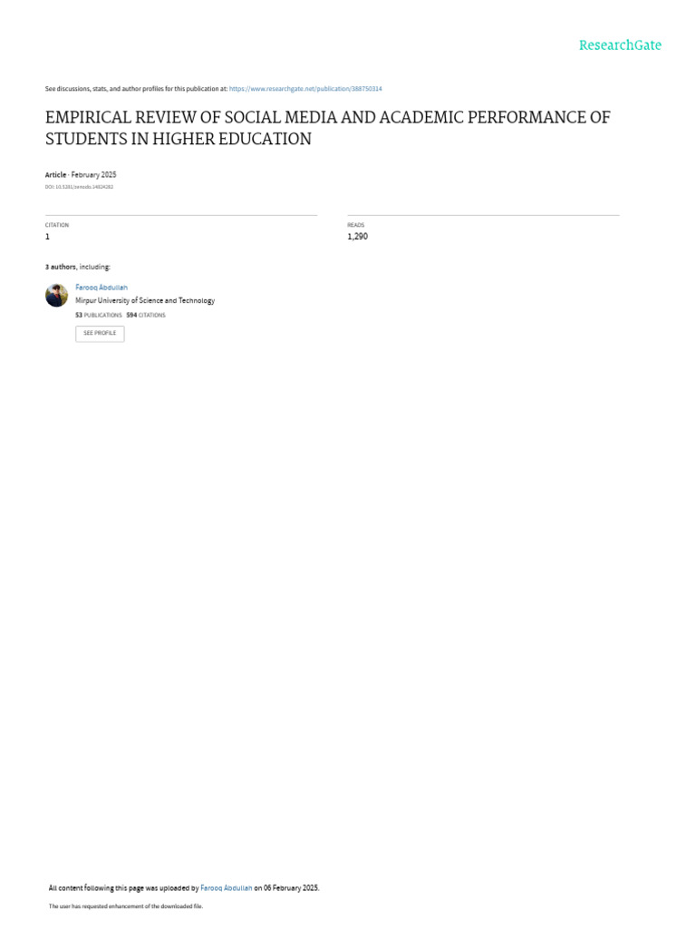Social Media's Impact on Student Performance | PDF | Systematic Review ...