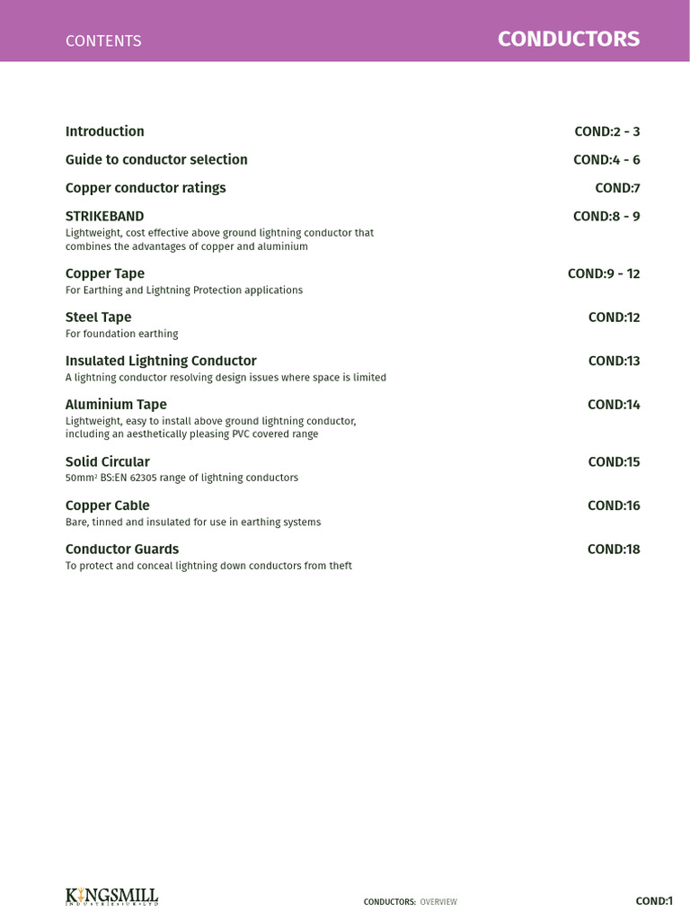 Lightning Protection Conductor Guide | PDF | Electrical Conductor ...