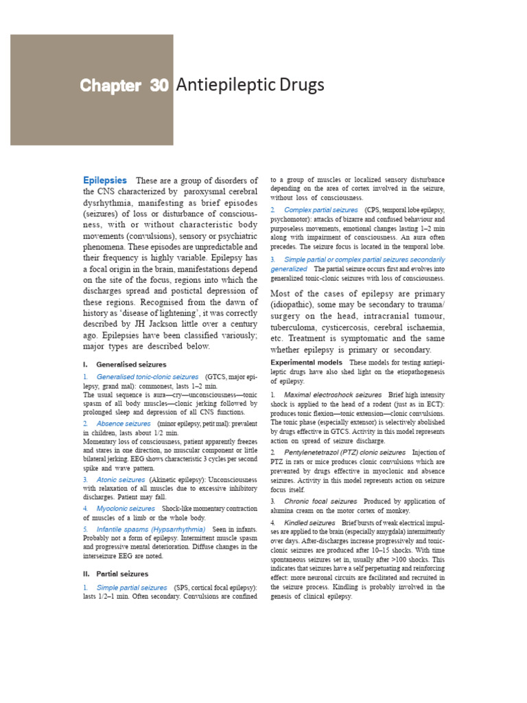 Antiepileptic Drugs Overview | PDF | Epilepsy | Benzodiazepine