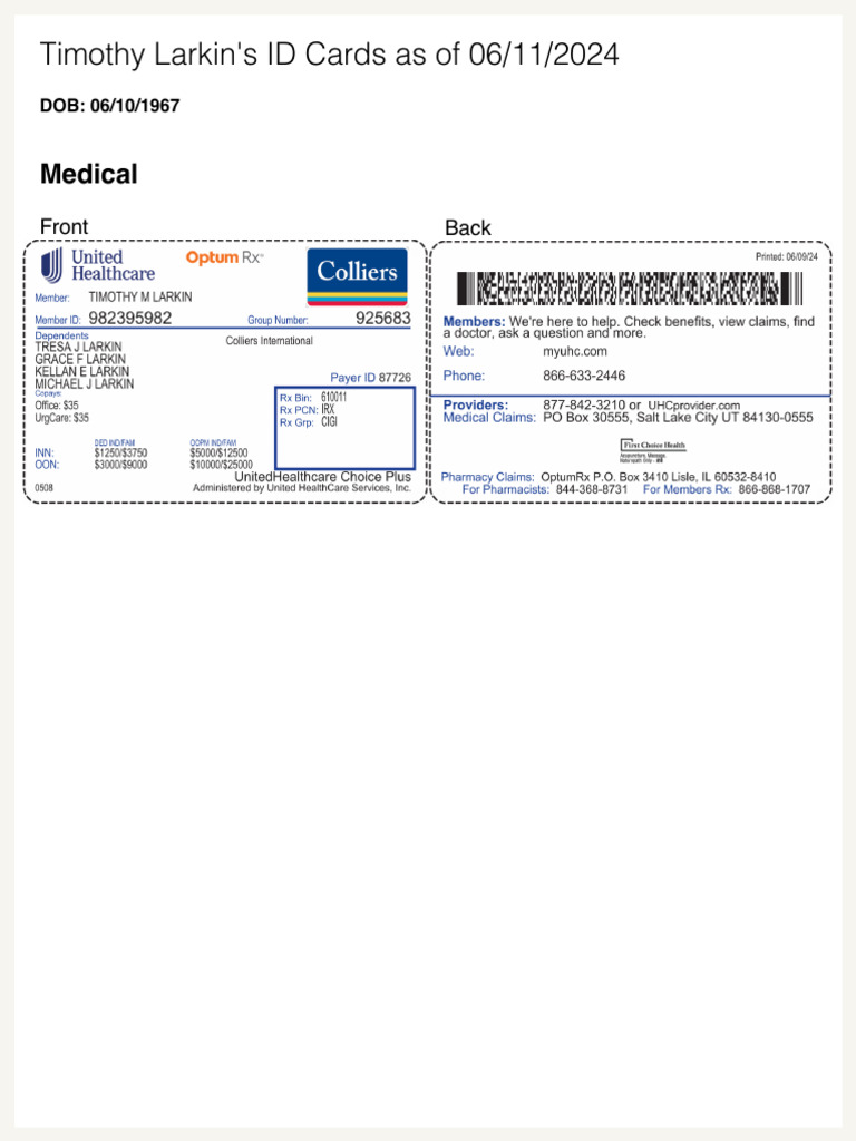 Uhc Id Cards | PDF