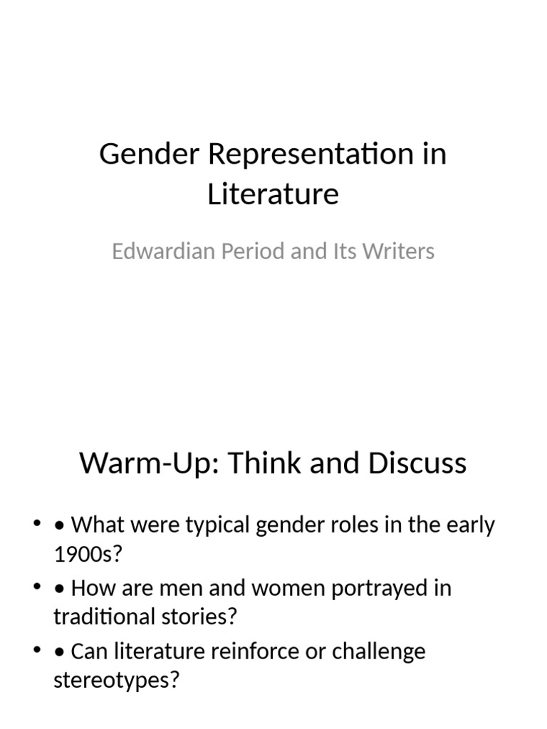 Gender Roles in Edwardian Literature | PDF