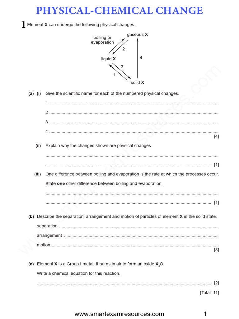 6.4 Physical Chemical Changes Set 1 QP Ms | PDF | Evaporation ...