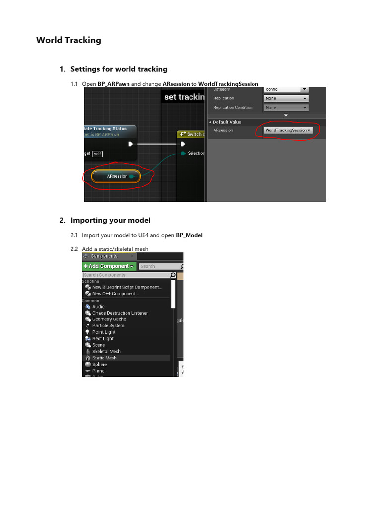 World Tracking Setup in UE4 | PDF