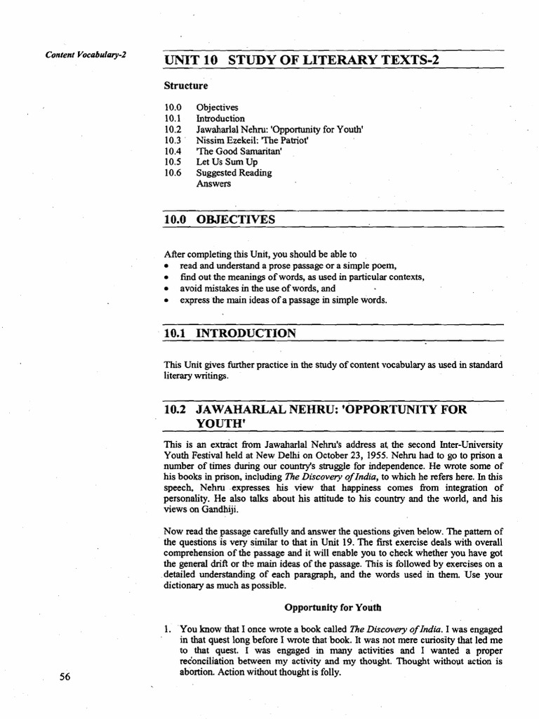 Study of Literary Texts and Vocabulary | PDF | Thought | Reading ...